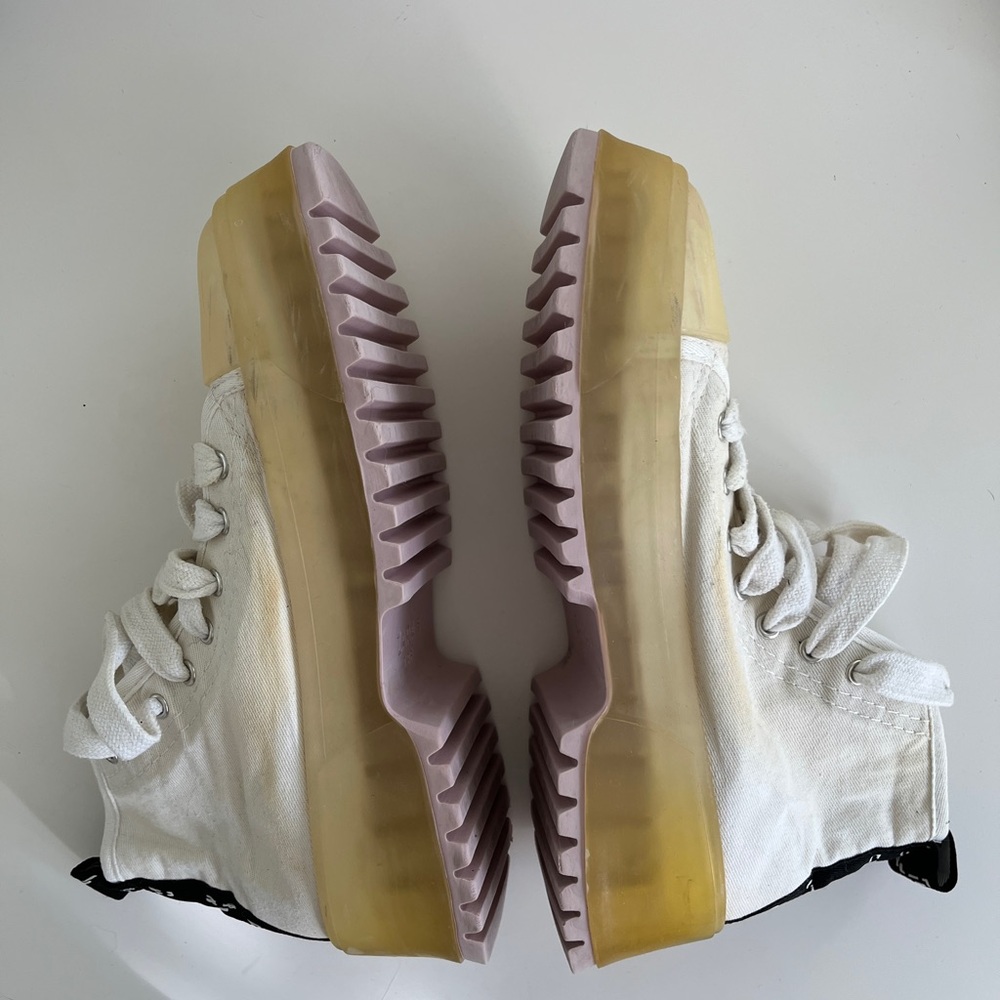 Zara White and Cream Sneakers with Unique Sole